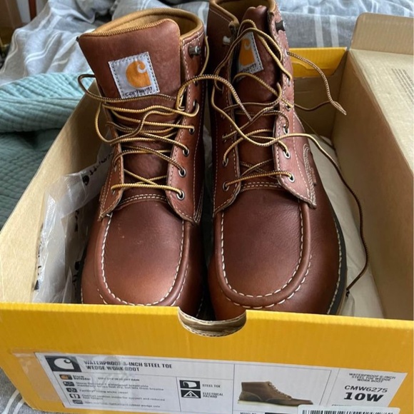10W Carhartt Men's 6 Inch Waterproof Wedge Steel Toe Work Boot, Tan, 10 Wide - Picture 5 of 8